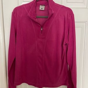 Columbia Pink Fleece zip neck pullover sweater shirt